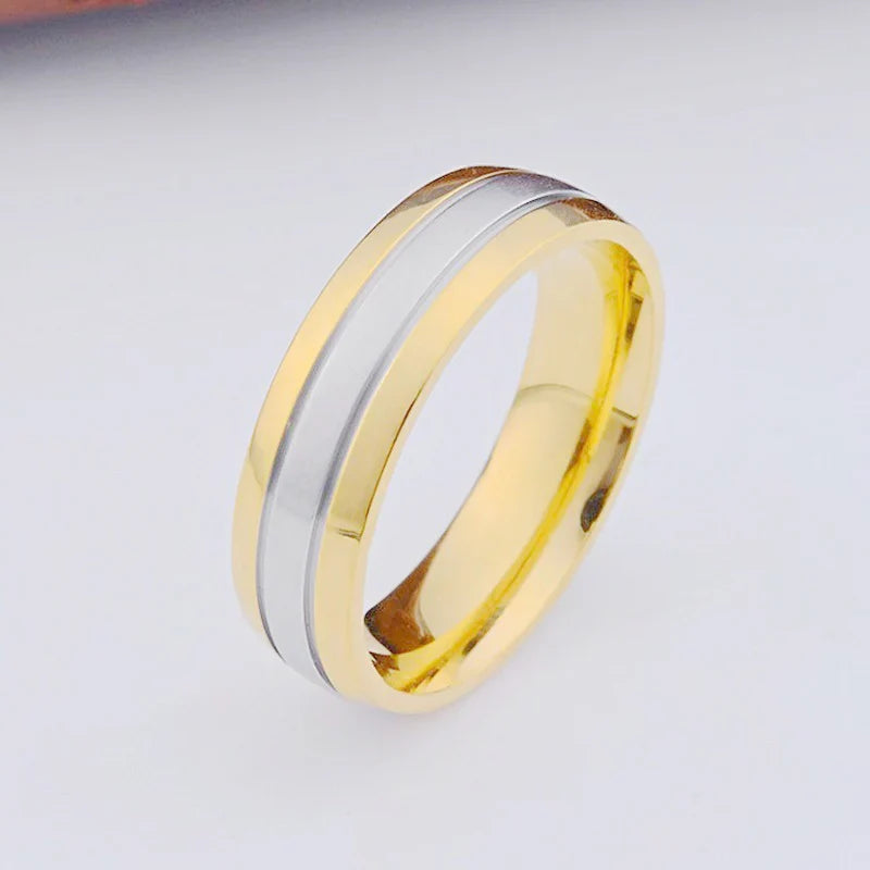 Zircon Couple Ring 18K Gold Two-tone High-end All-match