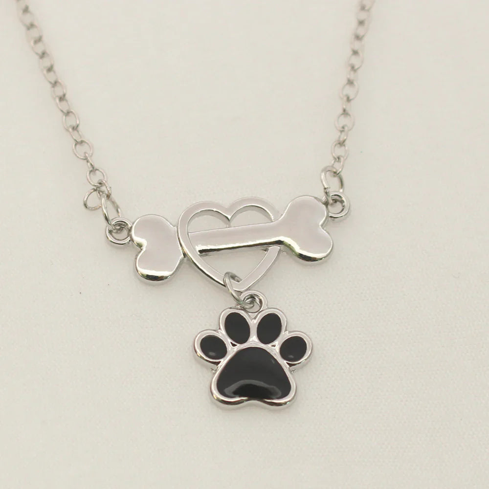 Cute Fashion Dog's Paw Love Necklace For Women