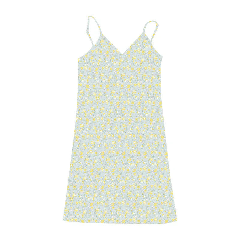 Women's Pure Desire Retro Print V-neck Suspender Dress