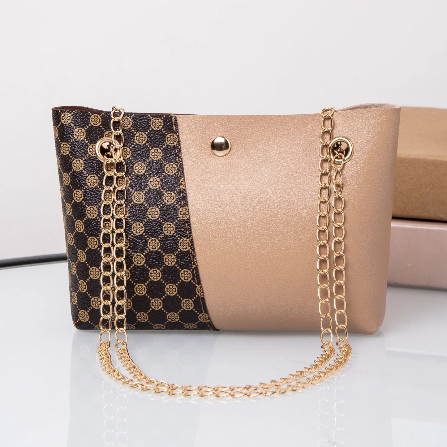 Dotted Prints Chain Shoulder Messenger Bag